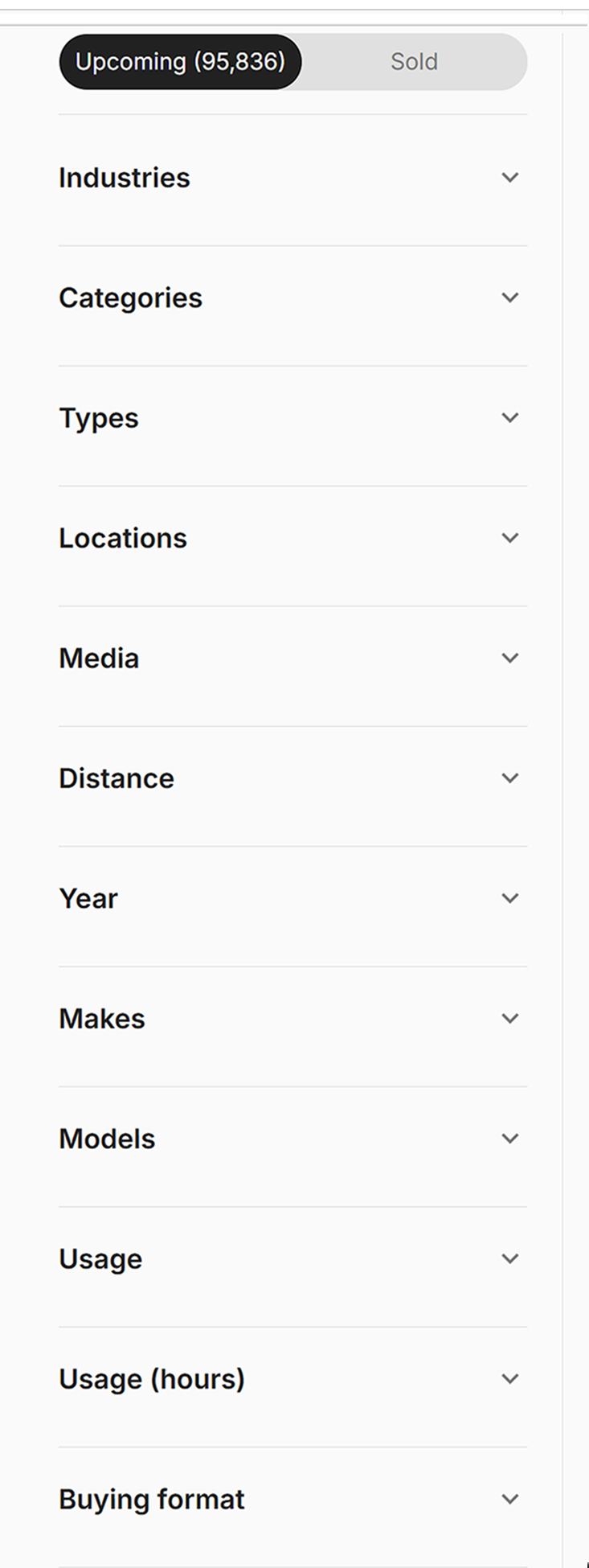 Before: the filter sidebar with Media and Distance near the top and Usage and Usage (hours) filters