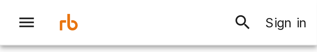 After: the logo, search icon and Sign in lined up with the menu button